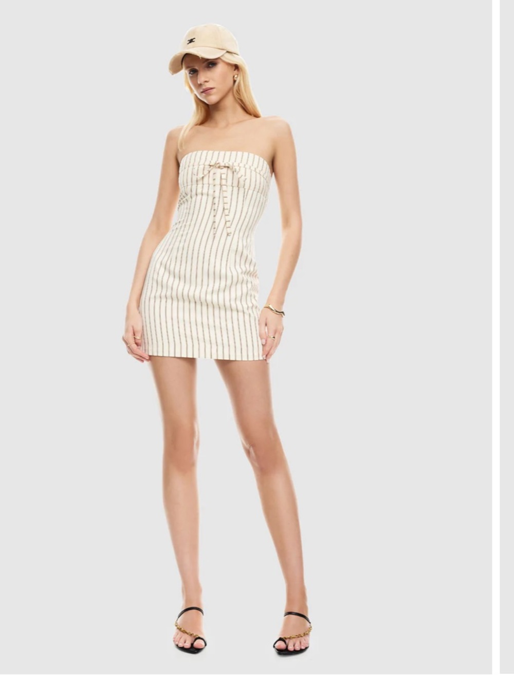 Lioness | striped strapless mini dress